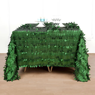 Add a Touch of Natural Elegance with the Green Leaf Petal Taffeta Table Overlay