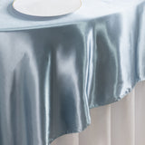 90inch Dusty Blue Satin Overlay Seamless Square Table Overlay