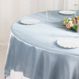 90inch Dusty Blue Satin Overlay Seamless Square Table Overlay