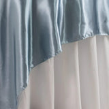 90inch Dusty Blue Satin Overlay Seamless Square Table Overlay#whtbkgd