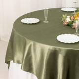 Dusty Sage Green Satin Overlay Seamless Square Table Overlay