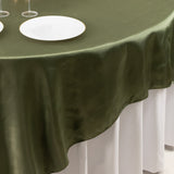 Dusty Sage Green Satin Overlay Seamless Square Table Overlay