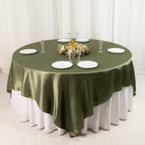 Dusty Sage Green Satin Overlay Seamless Square Table Overlay