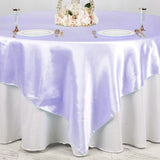 90inch x 90inch Lavender Lilac Seamless Satin Square Table Overlay