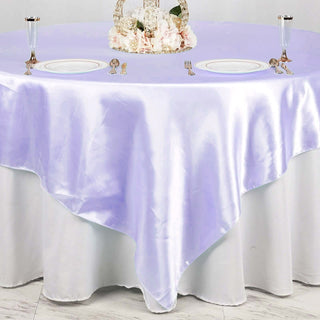 Lavender Lilac Seamless Satin Square Table Overlay