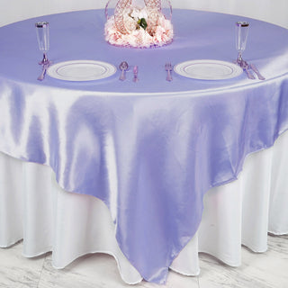 Lavender Lilac Seamless Satin Square Table Overlay