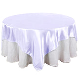 90inch x 90inch Lavender Lilac Seamless Satin Square Table Overlay