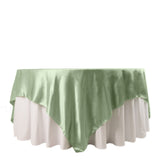 90inch Sage Green Satin Overlay Seamless Square Table Overlays