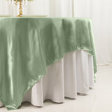 90inch Sage Green Satin Overlay Seamless Square Table Overlays