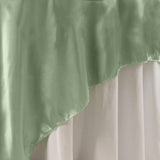 90inch Sage Green Satin Overlay Seamless Square Table Overlays#whtbkgd