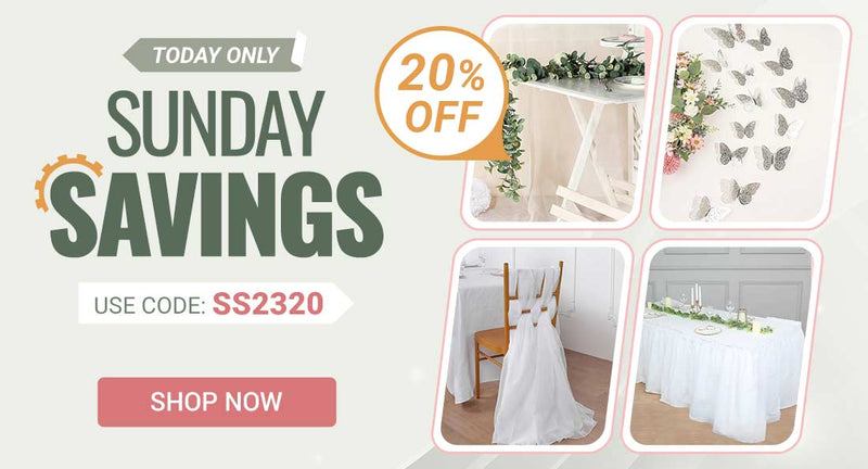 20% Off Sunday Savings! Today Only