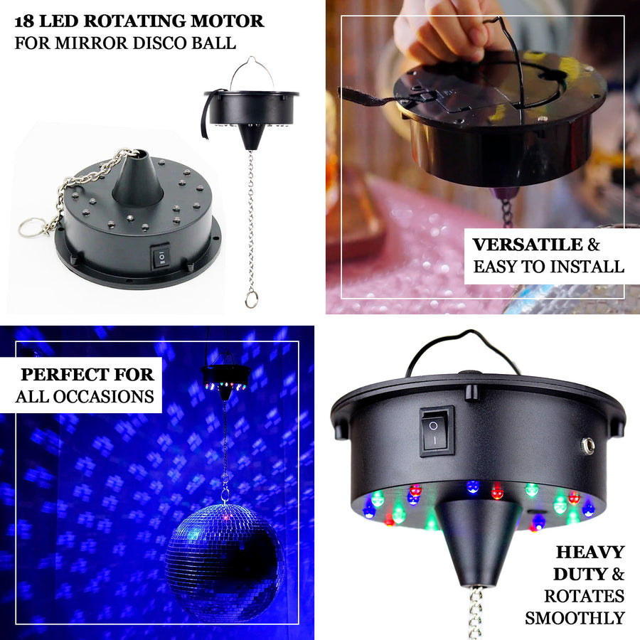 18 LED Light Rotating Heavy Duty Motor For Hanging Mirror Disco Ball, 5 RPM Battery Operated Motor