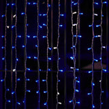 10ft Blue 300 LED Icicle Curtain Fairy String Lights with 8 Modes