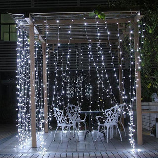 Illuminate Your Space with 10ft Cool White 300 LED Icicle Curtain Fairy String Lights
