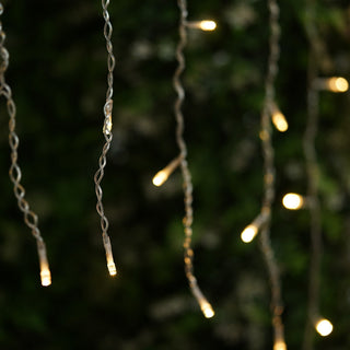 Elevate Your Event Decor with Warm White LED Icicle Curtain Fairy String Lights