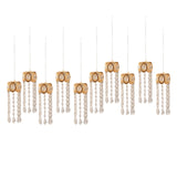 LED Hanging Crystal String Lights – Gold Oval Frame with Teardrop Pendants#whtbkgd