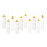 LED Hanging Crystal String Lights – Gold Bell Frame with Prism Pendants, Warm White Plug-in#whtbkgd