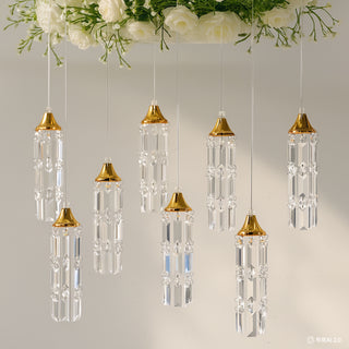 <strong>Gold Bell Frame Crystal Lights with Prism Pendants</strong>