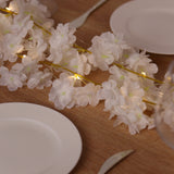 Artificial Cherry Blossom Garland LED String Lights, Warm White 20 LEDs Battery Operated Hanging 6ft