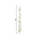 2 Pack White Jasmine Silk Flower Garland Fairy Lights, 6ft Warm White Battery Operated