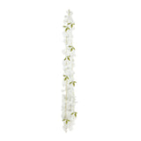 2 Pack White Jasmine Silk Flower Garland Fairy Lights, 6ft Warm White Battery Operated#whtbkgd