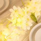 2 Pack White Jasmine Silk Flower Garland Fairy Lights, 6ft Warm White Battery Operated LED String