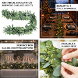 Artificial eucalyptus boxwood garland lights for table decor and events