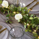 6ft Lighted Eucalyptus Garland with Ivory Roses & Battery-Operated Fairy Lights