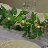 6ft Lighted Rose Leaf Vine, Artificial Greenery Garland String Lights for Home & Wedding