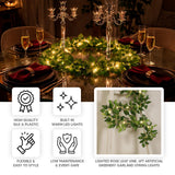 Lighted rose leaf vine, 6ft artificial greenery garland string lights.