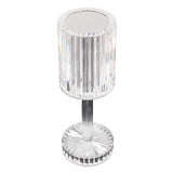 10inch LED Crystal Cylinder Color Changing Rechargeable Table Lamp, Cordless RGB Touch#whtbkgd