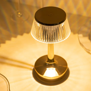 Captivating Clear Gold Mushroom LED Crystal Table Lamp Night Light