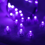 50 Pack Purple Round Mini LED Balls, Waterproof Battery Operated Balloon Lights#whtbkgd