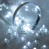 50 Pack White Round Mini LED Balls, Waterproof Battery Operated Balloon Lights#whtbkgd