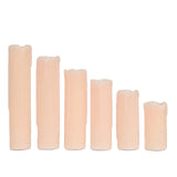 Set of 6 LED Flameless Luminaria Candles Drip Wax Blush - Battery Operated Pillar Lighting#whtbkgd