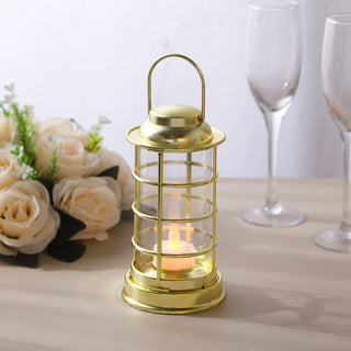 Elevate Your Event with Gold Mini Battery Operated Candle Lantern Lamps