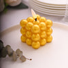 2 Pack 2inch Metallic Gold Mini Bubble Cube Battery Operated Candles