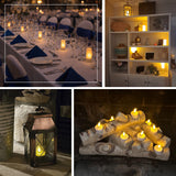 Decorative candles and lanterns set the mood for an elegant dining and living space.