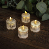 12 Pack | 2inch Warm White Column Design Flameless LED Tealight Candles