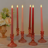 8 Pack Mixed Pink Flameless LED Taper Candles, 11inch Flickering Battery Operated Candles