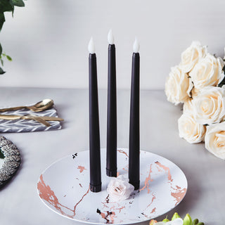 Add a Warm and Exotic Glow to Your Events with Black Flickering Flameless LED Taper Candles