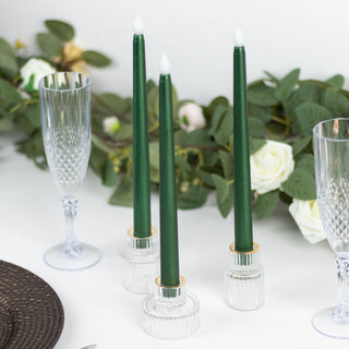 Add a Touch of Elegance with Hunter Emerald Green Flameless LED Taper Candles