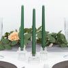 3 Pack | 11inch Hunter Emerald Green Unscented Flickering Flameless LED Taper Candles