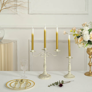 Elevate Your Decor Collection with Battery Operated Gold Gradient Taper Candles