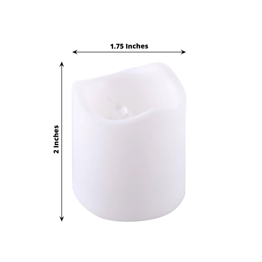 12 Pack | White Flameless Candles LED | Battery Operated Votive Candles