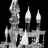 2-Tier Crystal Chandelier with 10 LED Candle Bulbs – Silver Acrylic Ceiling Light