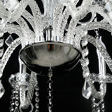2-Tier Crystal Chandelier with 10 LED Candle Bulbs – Silver Acrylic Ceiling Light