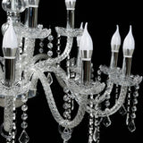 2-Tier Crystal Chandelier with 10 LED Candle Bulbs – Silver Acrylic Ceiling Light