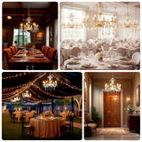 2-Tier Crystal Chandelier with 10 LED Candle Bulbs – Silver Acrylic Ceiling Light