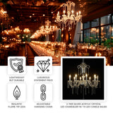 2-Tier Crystal Chandelier with 10 LED Candle Bulbs – Silver Acrylic Ceiling Light